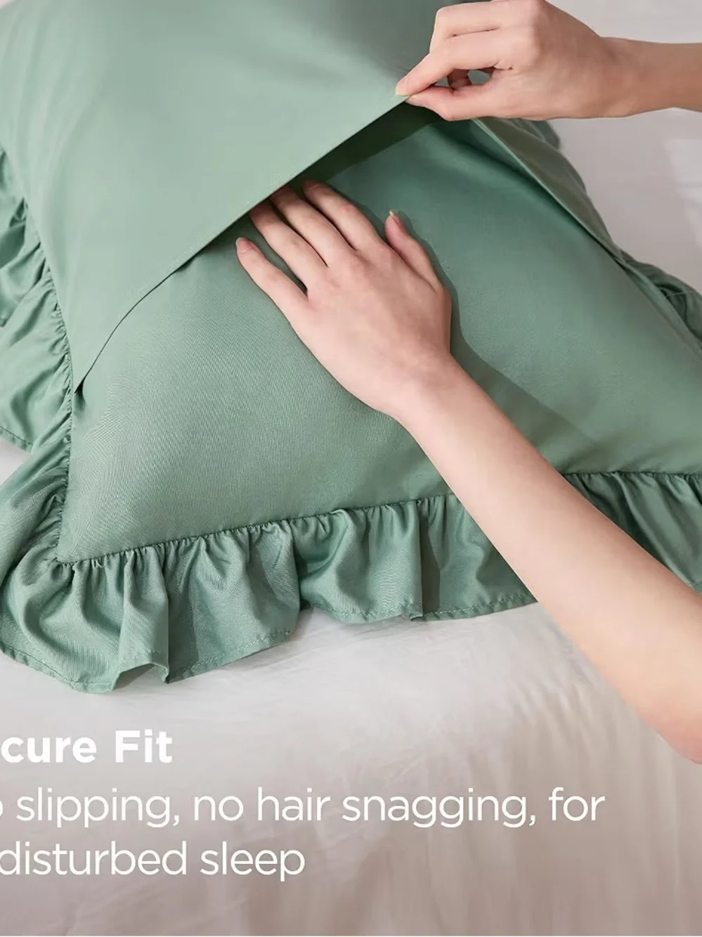 Bedsure Ruffle Pillow Cases Queen Envelope Closure, Wrinkle Resistant, 20
